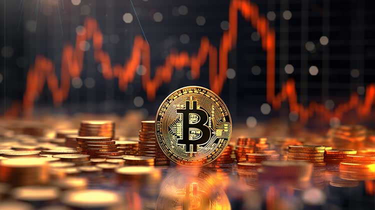 Bitcoin i wykres wzrostu wartości akcji